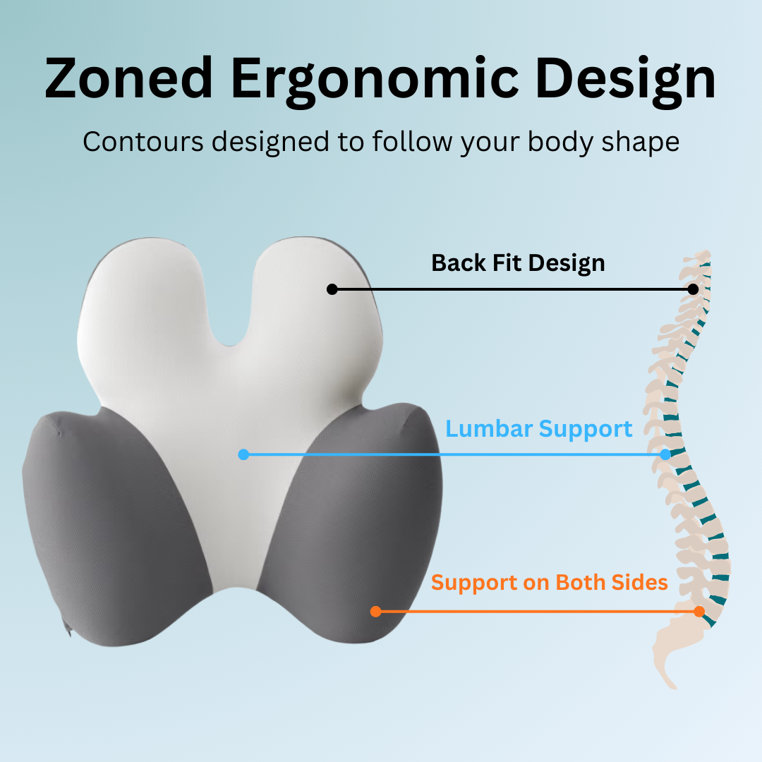 Ergonomic Lumbar Cushion for Chair, Comfortable Lower Back Support